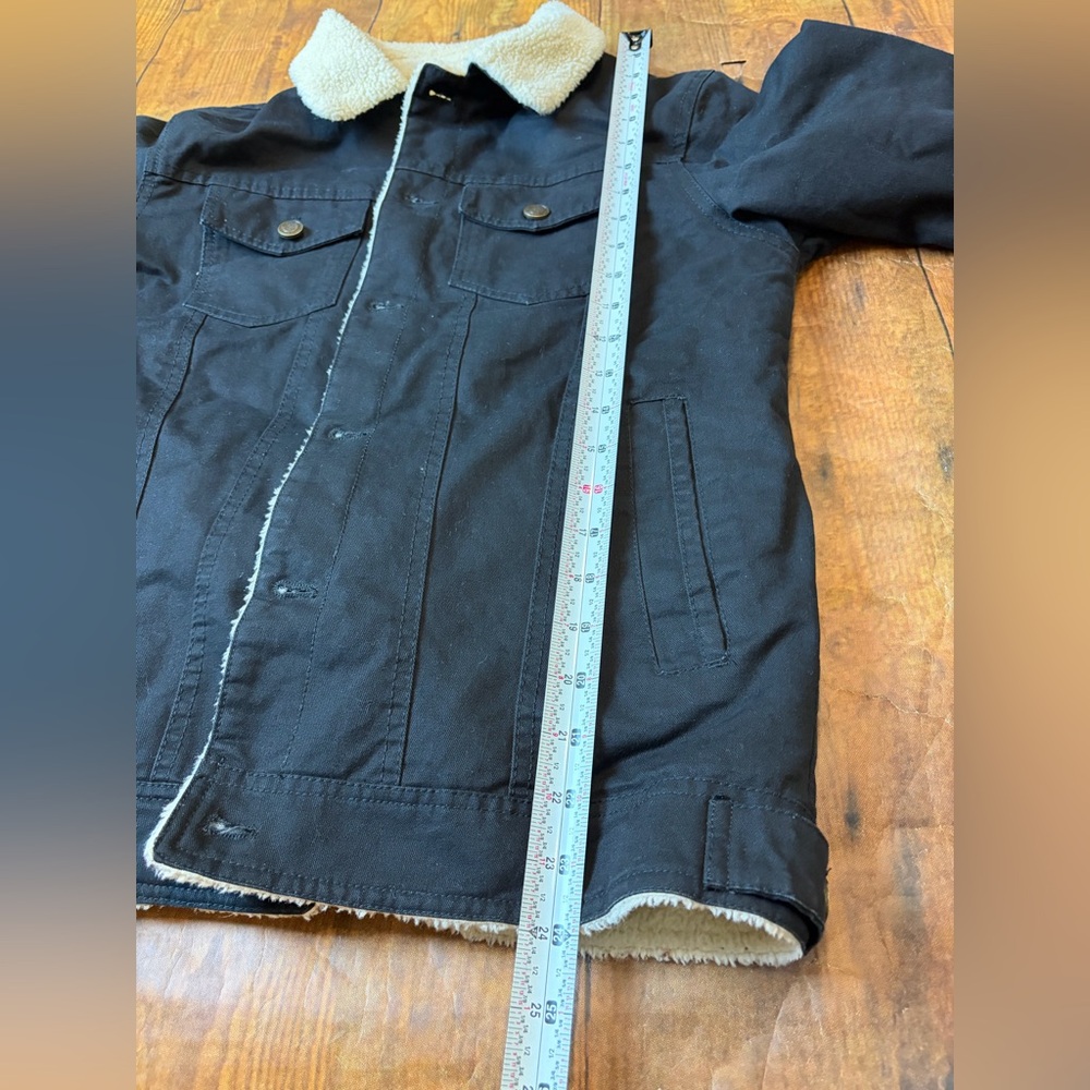 Women's Black Sherpa-Lined Chore/Barn Utility Jacket XS - Picture 7 of 8